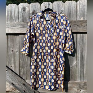 The Limited Blue and Yellow Geometric Dress